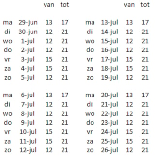 Openingstijden