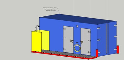 zeilcontainer buiten aanzicht